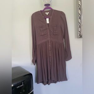 Beautiful pewter long sleeve dress from Maurices
